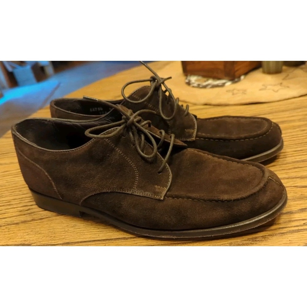 J. Alan‎ Payne Dark Brown Suede Leather Dress Shoes Size 8 M Lace Up Very Nice!